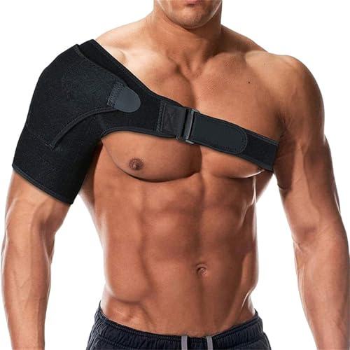 Schulterbandage Schulterschutz Schulterriemen Verstellbar Schulterstütze Atmungsaktiv Schulterpolster Schulterluxation Gelenkschmerzen Schultergelenk Unterstützung für Rechts Links Schulter Schwarz