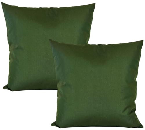 JACK 2er Set Outdoor Kissenhülle Kissenbezug 50x50cm Wasserfest Sitzkissen Lounge Kissen Garten Stuhl Lotus Effekt, Farbe:Oliv