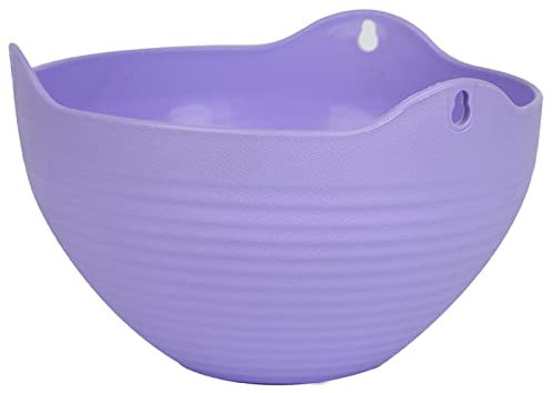 Blumenampel zum Aufhängen, hängender Blumentopf, Kunststoffharz, grüner Topf, hängender Topf, hängende Kette, wasserdichtes Netz Pflanzkübel Groß Außen Rund (Purple, One Size)