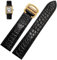 NFRFK Uhrenarmband Krokodilleder-Uhrenarmband, für Cartier-Uhrenarmband 20 mm, Leder Tank Key London Calibo Uhrenkette Damen 20 mm(Black Gold,24mm)