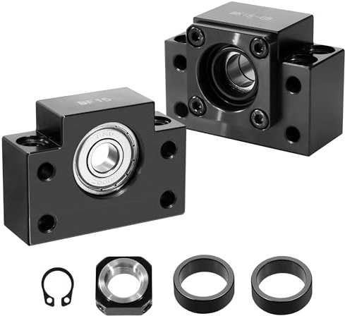 Kugellagerhalter BK15 BF15 aus Kohlenstoffstahl mit Kugelschraube, Kugelblockhalter für RM/SFU 2005 Kugelschrauben und automatische Maschinen und Stollen, 1 Stück