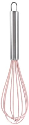 RALIYATX Eierschlägel, manueller Silikon-Schneebesen, manuelle Eierschlägel, Küchenutensilien, Kuchen-Backutensilien, Mixer zum Backen und Kochen, Rosa, 25,4 cm