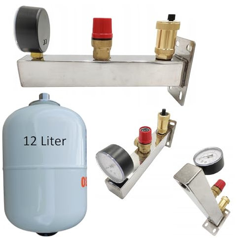 PAG Turbo GmbH® - 6bar Sicherheitsgruppe INOX für Brauchwasser/Trinkwasser mit 12 L Ausdehnungsgefäß