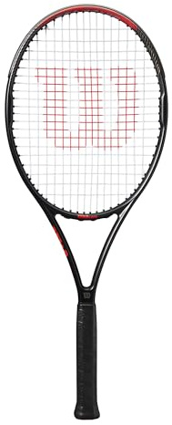 Wilson Pro Staff Precision 103 Tennis Racket, Sleek Build and Enhanced Stability, Superior Flexibility with a Generous Sweet Spot and Extra Length, Colour: Black/Red, Size: