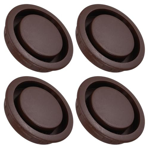 PATIKIL Round Vent Cover 50mm/2, 4 Pcs Plastic Soffit Air Vent Floor Air Vents Ventilation Hole for Home Ceiling Wall Duct Cabinet Closet Wardrobes, Brown