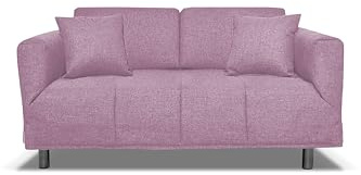 Nuvole di Sonno - Divano Letto Levis trasformabile in Letto con Materasso Comfort, Design Moderno Salvaspazio, Rivestimento Sfoderabile, 2 Cuscini in Omaggio, Made in Italy (Rosa)