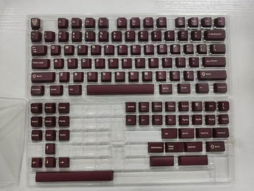 QPSJXN Translucent Double Shot Keycaps 121 Profil kompatibel mit mechanischen Tastaturen RK61 87 100 61 64 68 75 84 87 104(Red-112keys)