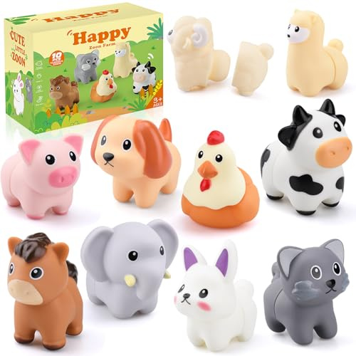 Juguete Montessori Animales Granja, Clasificación y Apilamiento, 1-3 Años