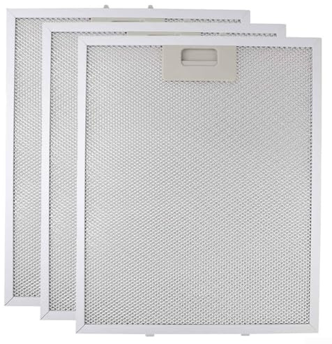 Cloudpower 3Pcs Aluminum Rangehood Filter, 34x28cm Cooker Hood Filter 5-Layer Range Hood Vents Filter for Extractor Fan Vent Cooker Hood Mesh Cover Kitchen Extractor Vent Filter
