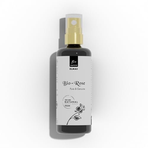 Bio Rosenwasser 100 ml – Elmas BIO, reines Hydrolat aus kontrolliert biologischem Anbau (DE‑ÖKO‑001), ohne Zusatzstoffe – Gesichtswasser, Spray & Aromatherapie
