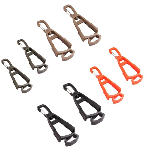 QINGZY 8 Piezas Clips para Guantes de Trabajo, Pinzas para Guantes, con Mosquetón Clip, Gancho para Guantes, Soporte para Guantes de Seguridad, Antipérdida para Toallas Trabajos de Jardín