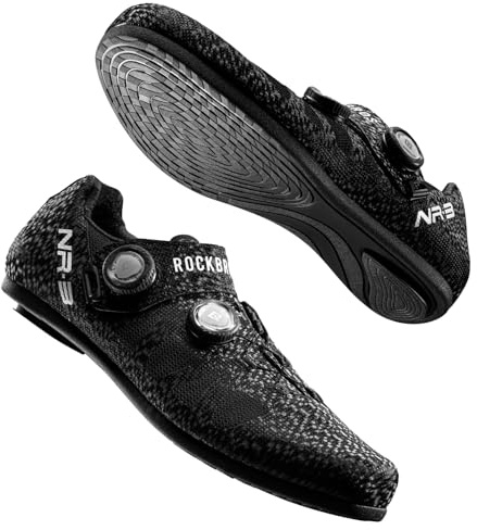 ROCKBROS Flat-Pedal(Non-Lock) Cycling Shoes NR3 : Breathable Perforations, Non-Slip Sole for Road & Mountain Biking Black