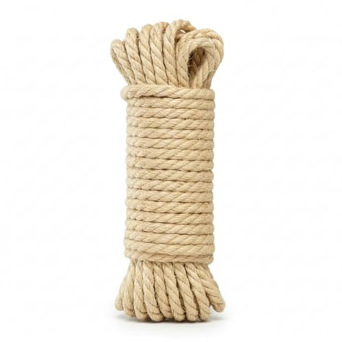 Natural Sisal Rope – 6mm 8mm 10mm 12mm – 10m 20m 30m 50m Lengths – 3 Strand Twisted Fibre Rope for Cat Scratching Posts, DIY & Garden – Fast UK Delivery (8mm x 30m)