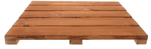 Abaodam Sauna Holzmatte 40x40cm rutschfest aus Massivem Holz mit Erhöhter Konstruktion für Dusche Bad Spa Feuchtigkeitsbeständig und Formstabil Dunkelbraun