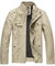 Wantdo Homme Veste en Coton Elégant Classique Décontractée Veste Coupe-Vent Extérieure Manteau Militaire Veste Légère Zippée Blouson Randonnée Kaki XXL