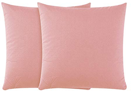 Class Home Collection Kissenbezug 40x40 Baumwolle – Kissenbezüge 40x40 im 2er Set – Weiche Kissenhüllen 40x40 für Sofa & Bett – Kopfkissenbezug für Kissen 40x40 cm mit Reißverschluss – Altrosa