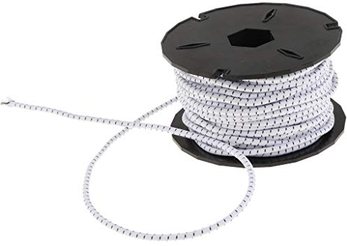 perfk 49ft Seil 3mm Expanderseil Gummiseil Spannseil Elastisch, Weiß