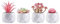 CADNLY Piccola pianta grassa finta da scrivania, rosa, decorazione da scrivania per donna, piante grasse artificiali, piante grasse finte in vasi di ceramica bianca, mini decorazione rosa per camera