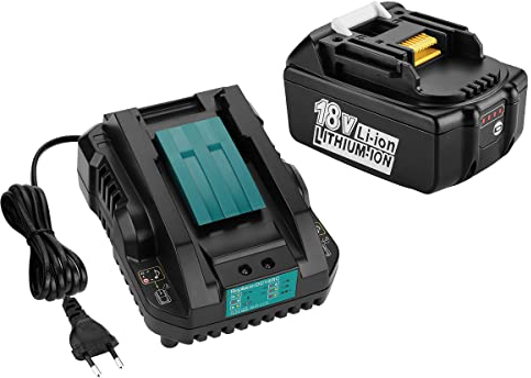 Energup Batterie de Rechange 18V 5,0 Ah + Chargeur pour Makita Batterie 18V BL1850 BL1840 BL1830 BL1820 BL1815 et Chargeur DC18RA DC18RC DC18RD