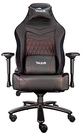 Talius MAMUT - Silla Gaming XXL, Ergonómica, Basculante, Reposabrazos 4D, Espuma Alta Densidad, Base Metal, Ruedas Nylon, Diseño Rojo, hasta 170 kg (Rojo)
