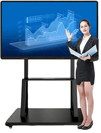 Supporto TV, Staffa Porta TV Rotolamento Supporto TV da pavimento su ruote bloccabili per televisori da 32-75 pollici, Robusto Carrello TV mobile con ripiano portaoggetti, universale Alto Carrello por