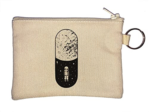 Cosmic Astronaut Space Walk Moon Pill Graphic Porte-Monnaie Porte-clés Beige One Size