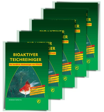 Vitalin Teichreiniger biologisch, Algenstopp & klares Wasser, ungefährlich für Fische, Pflanzen, 125g