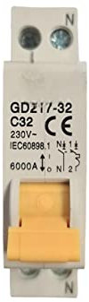 VIDOELETTRONICA® Interruptor Magnetotérmico Serie GD21-16 (bipolar 1 módulos 1P+N, 230Vac-16A) (32 a)