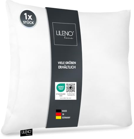 LILENO HOME Microfaser Kissen 50x60 cm [1er Set] bis 95 Grad waschbar | Kopfkissen 50x60 cm als Kissen-Füllung für Bett oder als Dekokissen - Sofakissen & Zierkissen