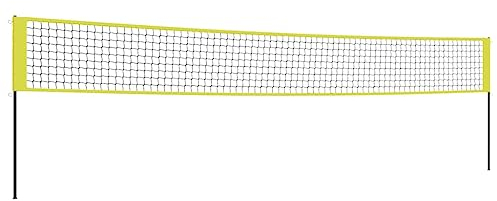 vidaXL Volleyballnetz, Beachvolleyballnetz mit Volleyball Tragetasche, Badmintonnetz für Garten Strand, Tennisnetz Volleyball Zubehör, Gelb Schwarz PE Gewebe