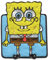 Comercial Mercera SpongeBob Schwammkopf © blau gestickt - Aufnäher, Bügelbild, Aufbügler, Applikationen, Patches, Flicken, zum aufbügeln, Größe: 5 x 6,2 cm