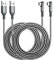 ROFICORD USB Type C Charger Cable 3A, [2-Pack 10ft] Right Angle 90 Degree Fast Charging Braided Cord Compatible With Galaxy S10 S9 and Other Type C Device (Grey)
