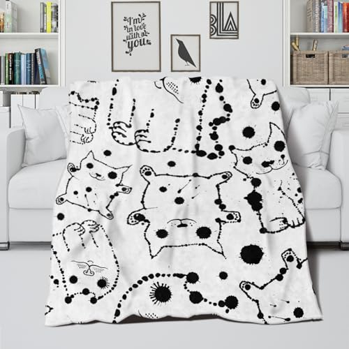 Kuscheldecke Flauschig Schwarz Weiß Sherpa Decke Wohndecke Zweiseitige Kuscheldecke Extra Warm Sofadecke Mikrofaser Lauschig Wohndecke Wolldecken für Couch