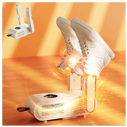 Boot Dryer for Work Boots, Soccer Cleat Dryer Foldable Expandable with Blu-Ray/3 Modes Timer, Boots Dryers Shoe Rack for Dryer for Hats Socks Ski Boots