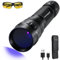 DARKBEAM Lampe de poche UV 365 nm lumière noire, mini lampe en bois puissante rechargeable USB-C, lampe de poche LED 10 W pour détecteur d'urine pour minéraux, verre d'uranium, durcissement de la