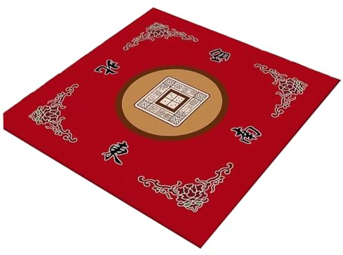 Mahjong Mat 32x32 '' Anti Slip Mahjong Tischmatte Rausch Reduktion Mahjong Mat für Tisch weich ＆ Wear-resistente Mahjong-Spielmatte für Poker-, Karten-, Board- und Tile-Spiele Red | Game MATS Boards