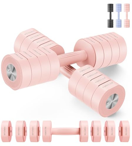 MERACH Hanteln, kurzhanteln 2er Set Verstellbar, 4 in 1 Hanteln Frauen set, 1-4KG Gewichte Verstellbare, Dumbbell für Krafttraining, Fitness, Home Gym, Geschenk-Rosa