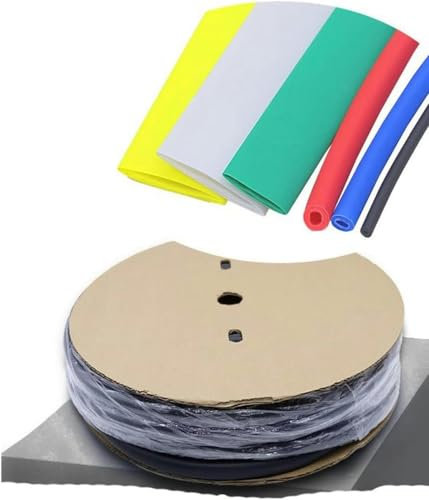 Tubo termorestringente 1M con colla 1,6mm - 100mm Doppia parete spessa 3:1 Kit di protezione del filo avvolto con rivestimento adesivo Guaina termorestringente-Nero 3,2mm-1m