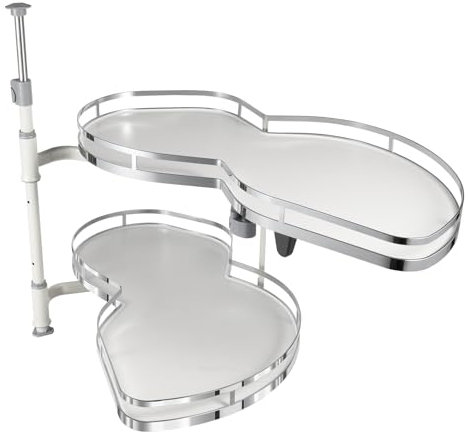 Armario esquinero de 2 niveles, altura regulable, armario bajo armario blanco, organizador de columpio, bandeja para especias, armario de cocina, extensible, 15 kg por capa, capacidad de carga para