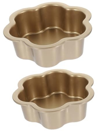 TOPBATHY 2pcs Non Stick Flower Cake Mould Deep Cake Pan Mousse Baking Mold for Kitchen