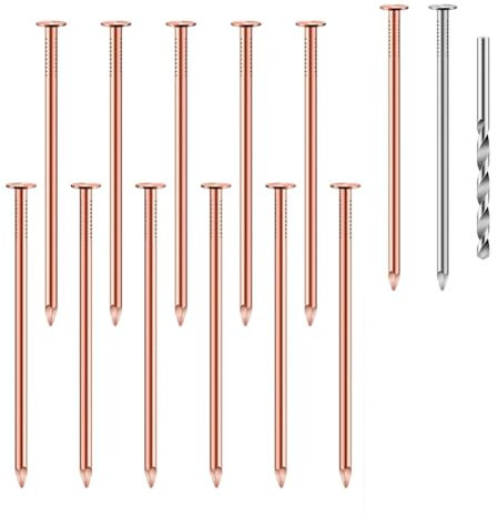 Orolotay 14-Teiliges Kupfernägel-Set zum Töten Von Bäumen, 3,5 Große Mengen Kupfernägel, Spikes Zur Baumstumpfentfernung, Hardware-Nägel für Bäume