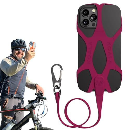 Squirrel Gear Koala 2.0 Handykette Anti-Drop mit Clip & Karabiner - Handyband Universelle für Kleidung & Rucksack - Outdoor Handy Lanyard mit 4-Punkt-Halterung - Sicherungsband für Smartphone