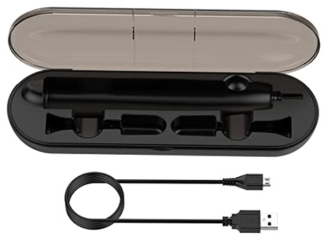 Kuntesetty Elektrische Zahnbürste Ladegerät Reise Ladebox Induktionsladegerät USB Wasserdicht für Badezimmer Reisen Zuhause, schwarzes 1m Kabel