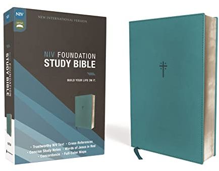 NIV, Foundation Study Bible, Leathersoft, Teal, Red Letter