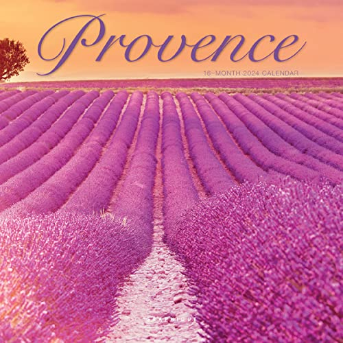 Graphique 2024 „Provence“-Mini-Wandkalender, 17,8 x 17,8 cm, dickes Papier, Organizer für Zuhause und Büro, großes Monatsraster, 3 Sprachen, markierte Feiertage, 4-Monats-Vorschau-Seite für 2025
