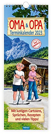 Trötsch Maxi-Streifenkalender Oma und Opa Terminkalender 2023: Wandkalender