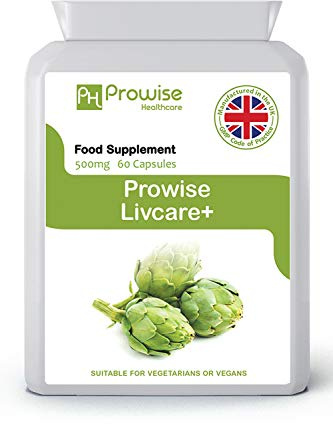 Livcare+ Liver Cleanse Detox and Repair 500mg | 60 Capsules–UK Manufactured | GMP Standards by Prowise Healthcare - Suitable for Vegetarians & Vegans