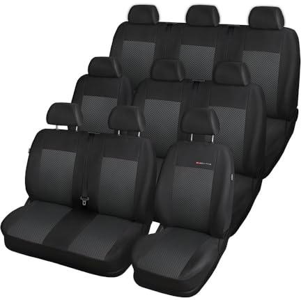 Mossa Passgenaue Sitzbezüge passend für Opel Vivaro B Bus (2014-2019) E3 | 9 Sitze (geteilter Sitz)