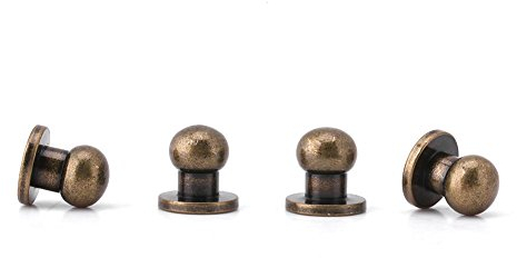 Walfront Leder Nieten 20 Stücke Rundkopf Massivem Kupfer Nagel Rivet Button Hohlnieten DIY Leder Zubehör (8 x 6mm Bronze)