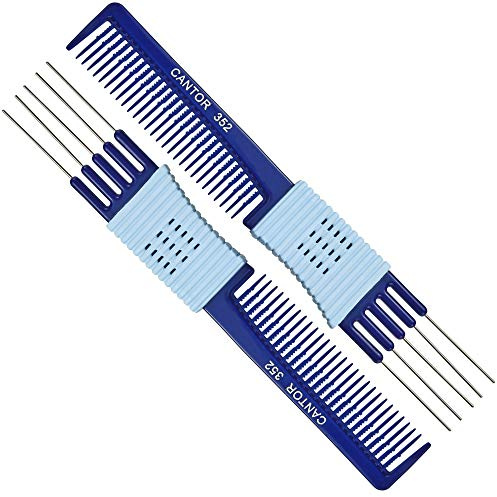 Cantor Lift Teasing Comb and Hair Pick 2 Pack, Stainless Steel Lifts - Anti Static Comb For All Hair Types